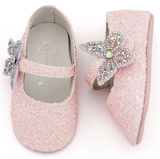 Εικόνα της Γοβάκι Μονή Μπαρέτα Χρατς με  Στρασένια Πεταλούδα MI1658 Ροζ