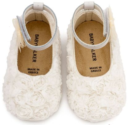 Εικόνα της Μπαλαρίνα Διακοσμημένη με Chiffon Λουλούδια PRI2654 Λευκό