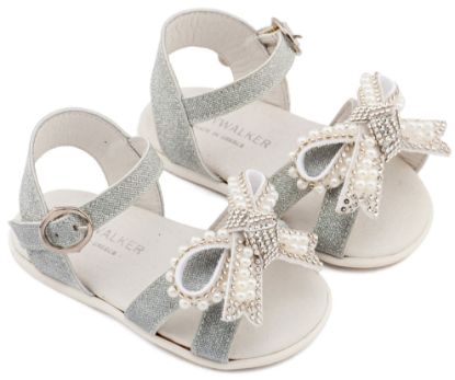 Εικόνα της Πέδιλο Διακοσμημένο με Φιόγκο απο Πέρλες PRI2655 Ασημί