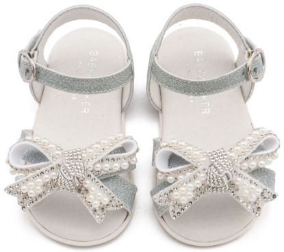 Εικόνα της Πέδιλο Διακοσμημένο με Φιόγκο απο Πέρλες PRI2655 Ασημί
