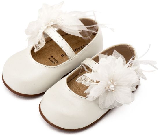 Εικόνα της Γοβάκι Μονή Μπαρέτα Χειροποίητο Λουλούδι με Πούπουλα PRI2658 Εκρού