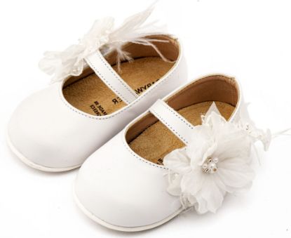 Εικόνα της Γοβάκι Μονή Μπαρέτα Χειροποίητο Λουλούδι με Πούπουλα PRI2658 Λευκό