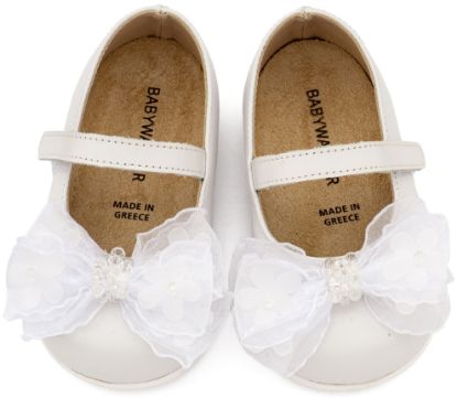 Εικόνα της Γοβάκι Μονή Μπαρέτα Φιογκάκι Οργάντζας PRI2659 Λευκό