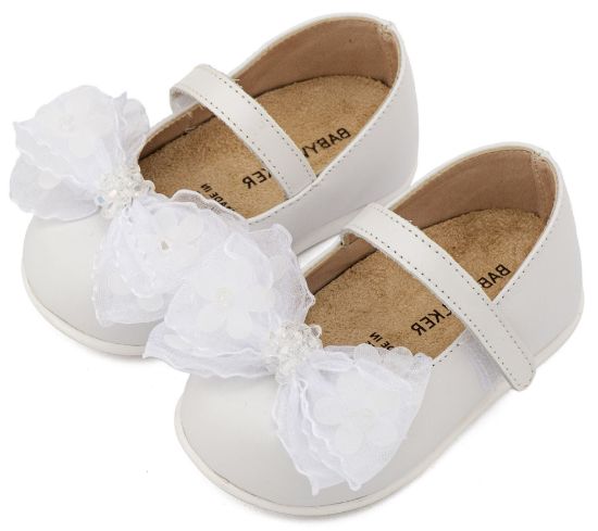 Εικόνα της Γοβάκι Μονή Μπαρέτα Φιογκάκι Οργάντζας PRI2659 Λευκό