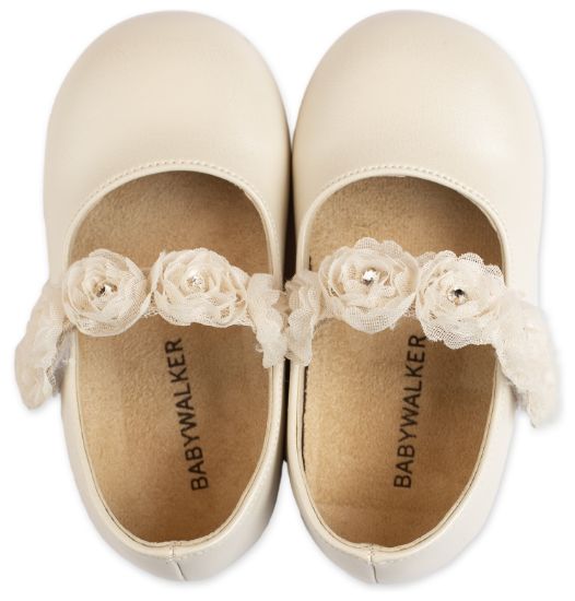 Εικόνα της Γοβάκι Μονή Μπαρέτα με Λουλούδια BS3523 Εκρού