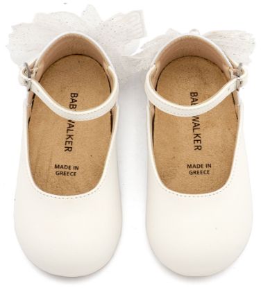 Εικόνα της Γαλλικό Γοβάκι με Διακοσμημένη Φτέρνα Πεταλούδα BS3594 Λευκό