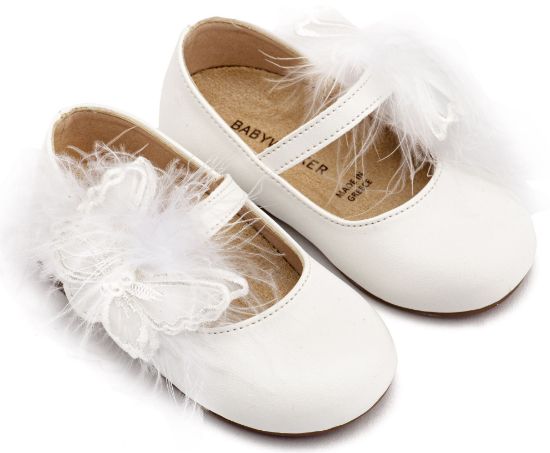 Εικόνα της Γοβάκι Μονή Μπαρέτα Διακοσμημένη με Χειροποίητο Διακοσμητικό BS3598 Λευκό