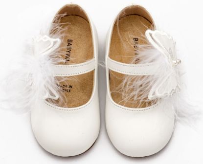 Εικόνα της Γοβάκι Μονή Μπαρέτα Διακοσμημένη με Χειροποίητο Διακοσμητικό BS3598 Λευκό