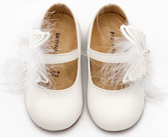 Εικόνα της Γοβάκι Μονή Μπαρέτα Διακοσμημένη με Χειροποίητο Διακοσμητικό BS3598 Λευκό