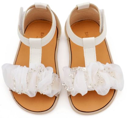 Εικόνα της Πέδιλο με Διακοσμητικό Οργάντζας BS3601 Λευκό