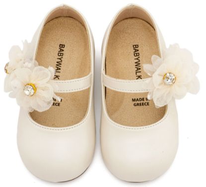 Εικόνα της Γοβάκι Μονή Μπαρέτα με Διακοσμητικό Οργάντζας BS3604 Εκρού