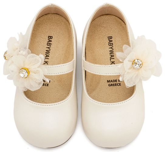 Εικόνα της Γοβάκι Μονή Μπαρέτα με Διακοσμητικό Οργάντζας BS3604 Εκρού