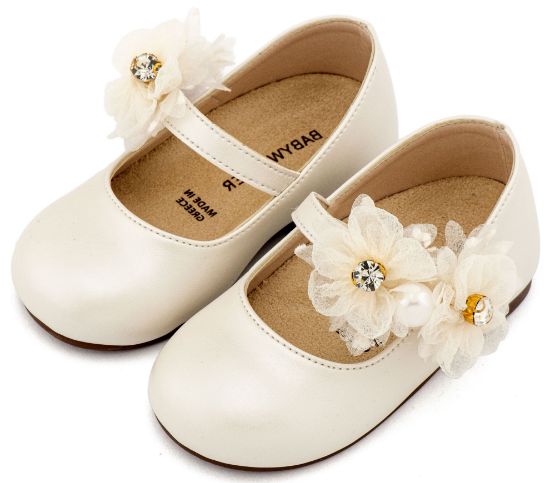 Εικόνα της Γοβάκι Μονή Μπαρέτα με Διακοσμητικό Οργάντζας BS3604 Εκρού