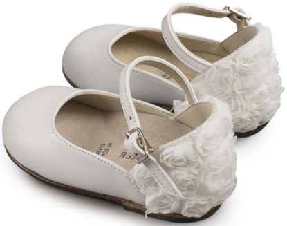 Εικόνα της Γαλλικό Γοβάκι με Διακοσμημένη Φτέρνα απο Λουλούδια BW4503 Λευκό