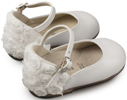 Εικόνα της Γαλλικό Γοβάκι με Διακοσμημένη Φτέρνα απο Λουλούδια BW4503 Λευκό