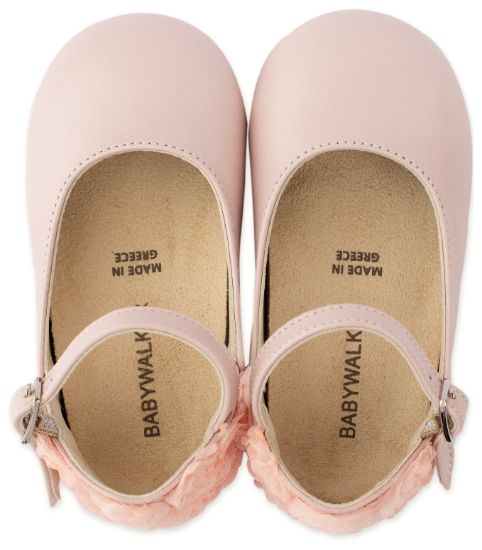 Εικόνα της Γαλλικό Γοβάκι με Διακοσμημένη Φτέρνα απο Λουλούδια BW4503 Ροζ