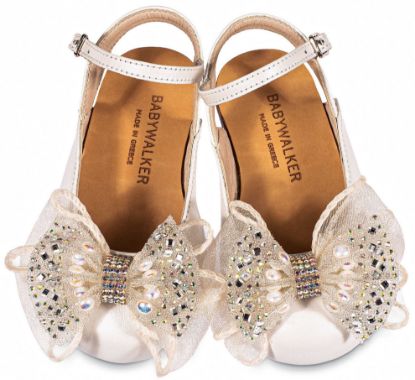 Εικόνα της Γαλλικό Σαμπό με Φιόγκο Οργάντζας και Στρας BW4828  Εκρού