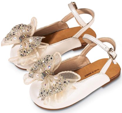 Εικόνα της Γαλλικό Σαμπό με Φιόγκο Οργάντζας και Στρας BW4828  Εκρού