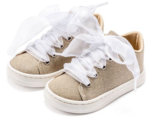 Εικόνα της Sneaker απο Ύφασμα και Δέσιμο Κορδέλα BW4864 Πλατίνα