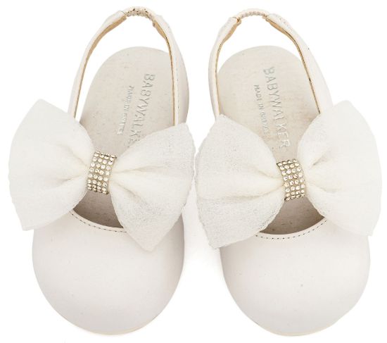 Εικόνα της Γαλλικό Σαμπό με Φιόγκο Οργάντζας και Στρας BW4883 Λευκό