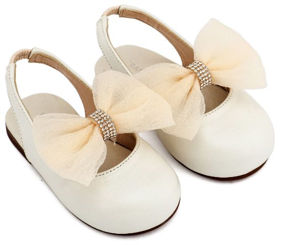 Εικόνα της Γαλλικό Σαμπό με Φιόγκο Οργάντζας και Στρας BW4883 Εκρού