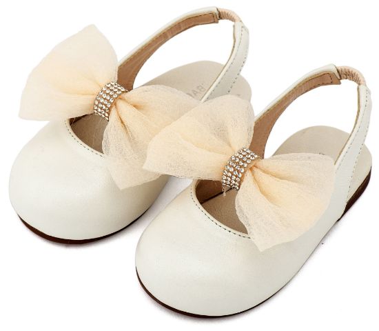 Εικόνα της Γαλλικό Σαμπό με Φιόγκο Οργάντζας και Στρας BW4883 Εκρού