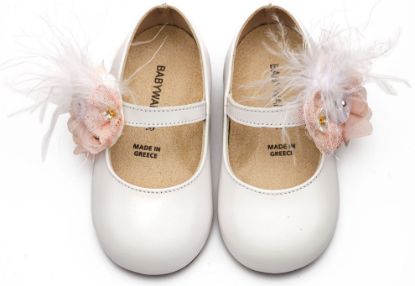 Εικόνα της Γοβάκι με Λουλούδια και Πούπουλα BW4887  Λευκό Ροζ