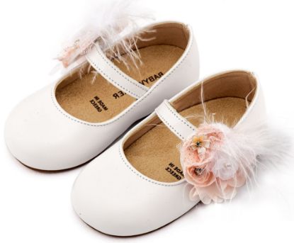 Εικόνα της Γοβάκι με Λουλούδια και Πούπουλα BW4887  Λευκό Ροζ