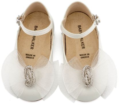 Εικόνα της Γαλλικό Γοβάκι με Φιόγκο και Στρας BW4890  Εκρού