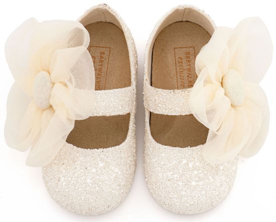 Εικόνα της Γοβάκι Μονή Μπαρέτα Διακοσμημένο με Μεγάλο Λουλούδι Οργάντζας EXC5899 Εκρού