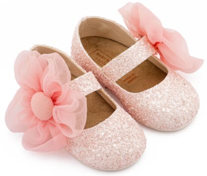 Εικόνα της Γοβάκι Μονή Μπαρέτα Διακοσμημένο με Μεγάλο Λουλούδι Οργάντζας EXC5899 Ροζ