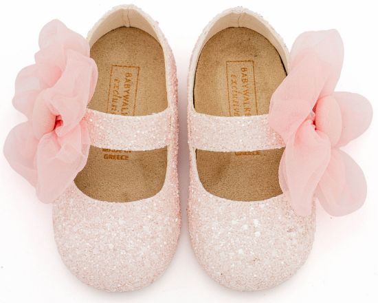 Εικόνα της Γοβάκι Μονή Μπαρέτα Διακοσμημένο με Μεγάλο Λουλούδι Οργάντζας EXC5899 Ροζ