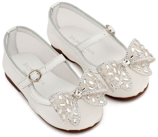 Εικόνα της Γοβάκι απο Ύφασμα Φιλντιρέ και Φιόγκο Στρας EXC5903 Λευκό