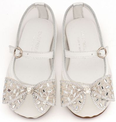 Εικόνα της Γοβάκι απο Ύφασμα Φιλντιρέ και Φιόγκο Στρας EXC5903 Λευκό