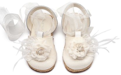 Εικόνα της Εσπαντρίγια με Χειροποίητο Διακοσμητικό με Πούπουλα EXC5905 Λευκό