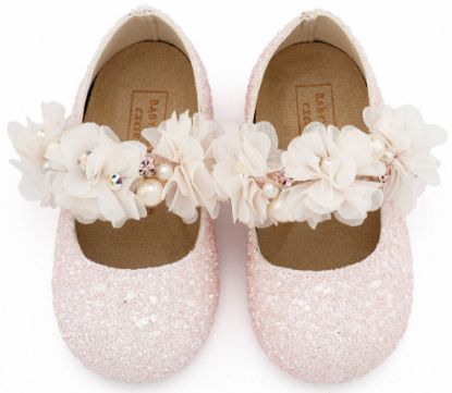 Εικόνα της Γοβάκι Μονή Μπαρέτα Στρας με Λουλούδια Πέρλες και Κρύσταλα Swarovski  LU6118 Ροζ