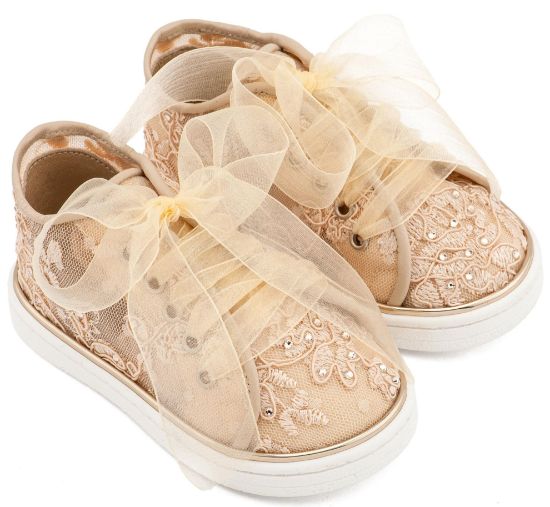 Εικόνα της Sneaker απο Ύφασμα Φιλντιρέ Λουλούδια LU6129 Μπεζ