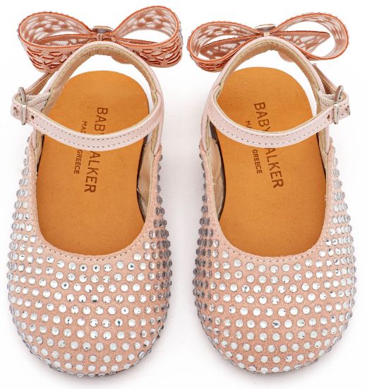 Εικόνα της Σαμπό Διακοσμημένο Ολόγυρα με Στρας και Φιόγκο απο Στρας στη Φτέρνα LU6132 Ροζ Αντικέ