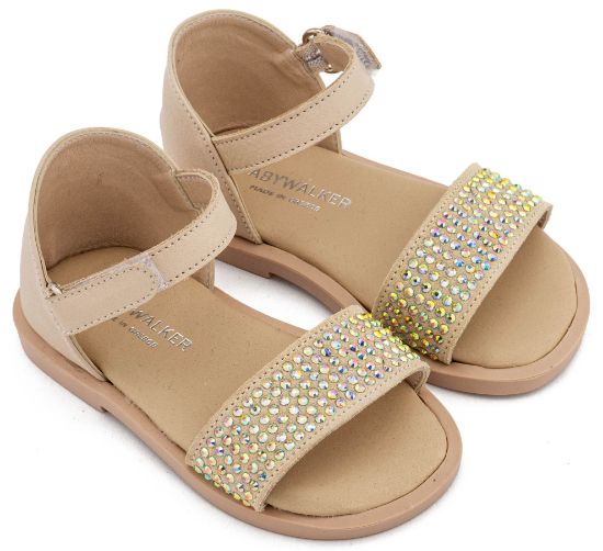 Εικόνα της Πέδιλο Διακοσμημένο με Στρας  LU6133 Μπεζ