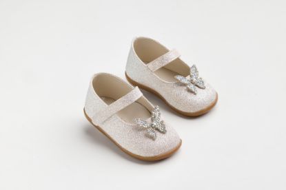 Εικόνα της K637X - Μπαλαρίνα για τα πρώτα βήματα σε χρυσό γκλίτερ με στρας πεταλούδα