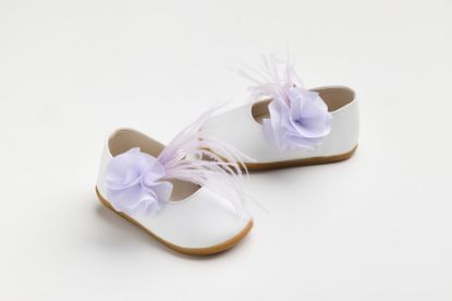 Εικόνα της K638M - Μπαλαρίνα για τα πρώτα βήματα με χειροποίητο λιλά λουλούδι και φτερά