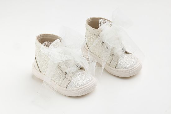 Εικόνα της EV201A - Μποτάκι περπατήματος σε εκρού δέρμα και εκρού γκλίτερ