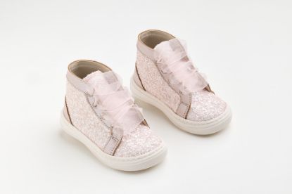 Εικόνα της EV201P - Μποτάκι περπατήματος σε dusty pink δέρμα και ροζ γκλίτερ