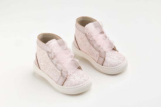 Εικόνα της EV201P - Μποτάκι περπατήματος σε dusty pink δέρμα και ροζ γκλίτερ