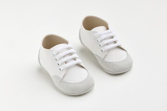 Εικόνα της A604A - παπουτσάκι αγκαλιάς σε λευκό καστόρ δέρμα και λευκό συνθετικό καστόρ