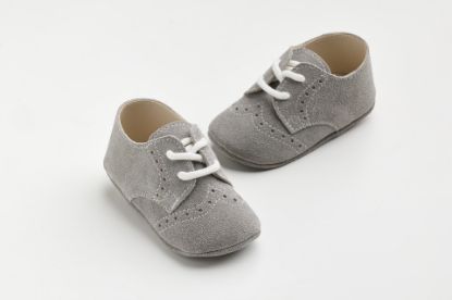 Εικόνα της EV205X - παπουτσάκι αγκαλιάς σε γκρι καστόρ δέρμα