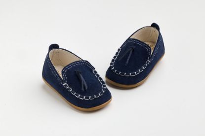 Εικόνα της A610M - παπουτσάκι πρώτα βήματα σε μπλε καστόρ δέρμα