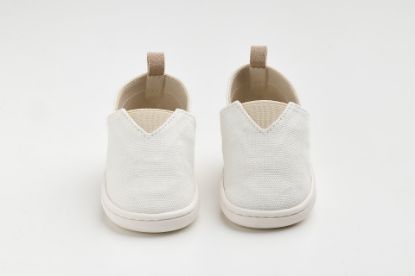 Εικόνα της FS60A - παπουτσάκι - εσπαντρίγια σε λευκό καμβά, καστόρ δέρμα και λάστιχο