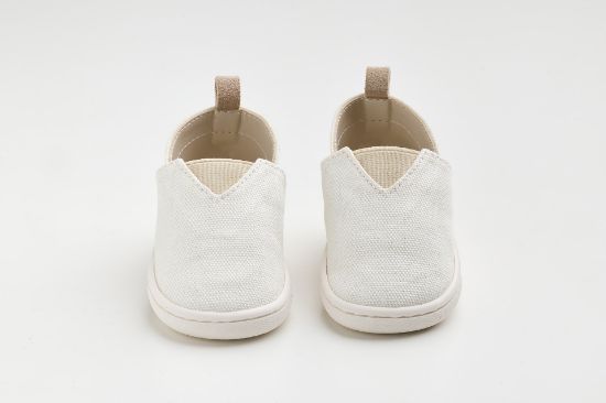 Εικόνα της FS60A - παπουτσάκι - εσπαντρίγια σε λευκό καμβά, καστόρ δέρμα και λάστιχο