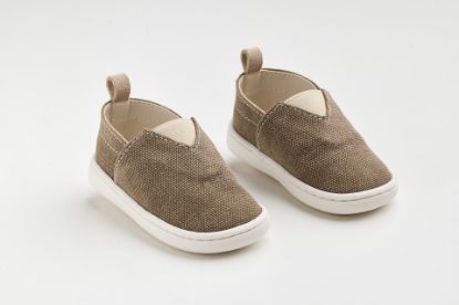 Εικόνα της FS60K - παπουτσάκι - εσπαντρίγια σε καφέ-πούρο καμβά, καστόρ δέρμα και λάστιχο